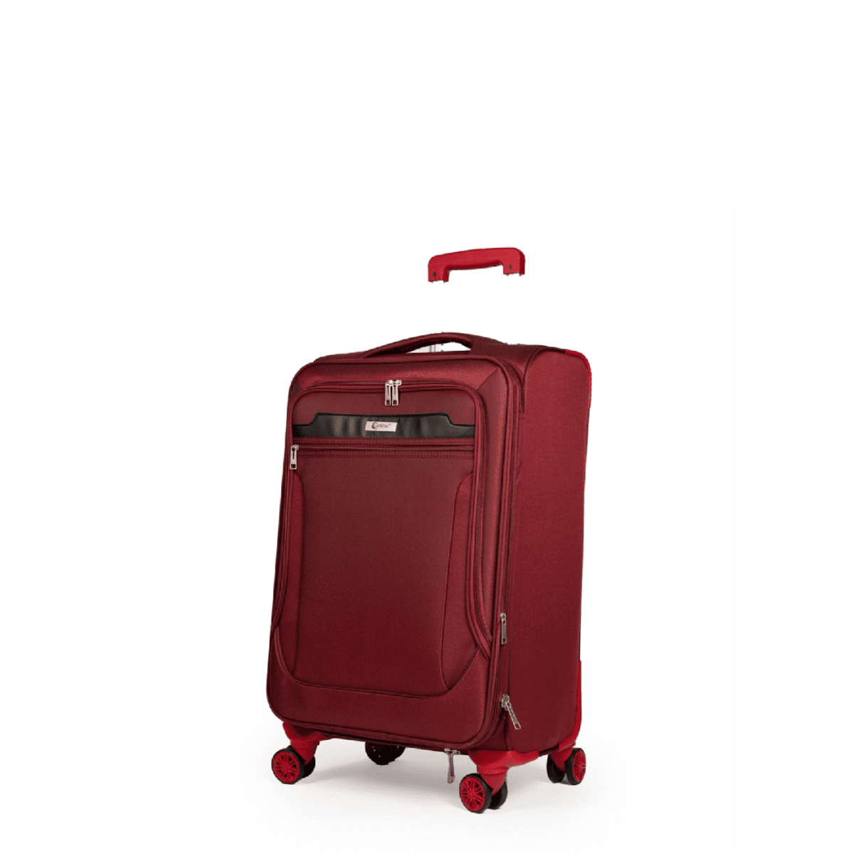 Βαλίτσα χειραποσκευή με διπλά ροδάκια , tsa lock από υφασμάτινο υλικό σε μπορντό χρώμα , επεκτάσιμη .