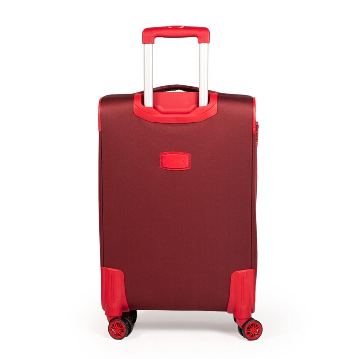Πίσω πλευρά βαλίτσας με ταμπελάκι για στοιχεία σε μπορντό χρώμα