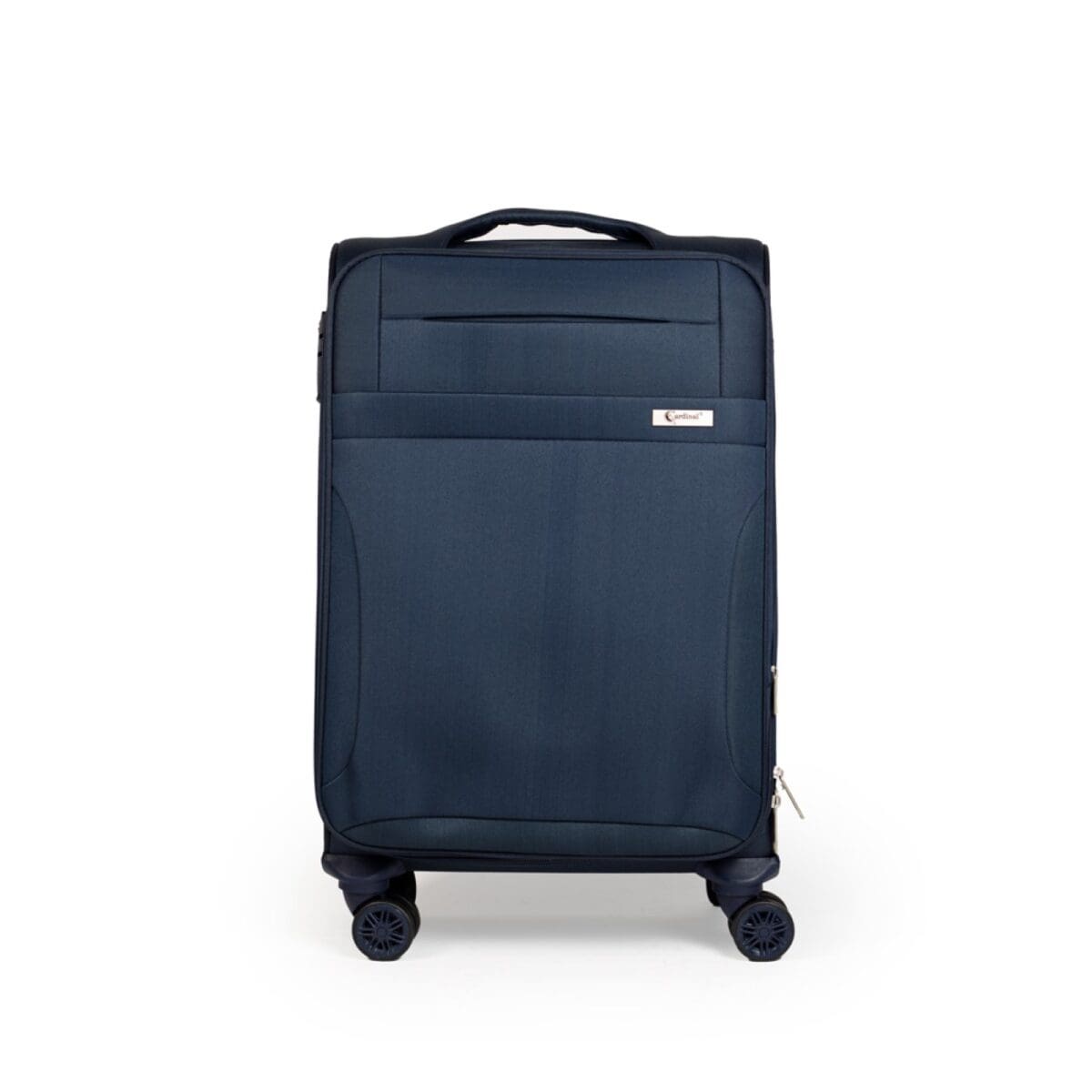 Βαλίτσα μεσαία με διπλά ροδάκια , tsa lock από υφασμάτινο υλικό σε μπλε , επεκτάσιμη .