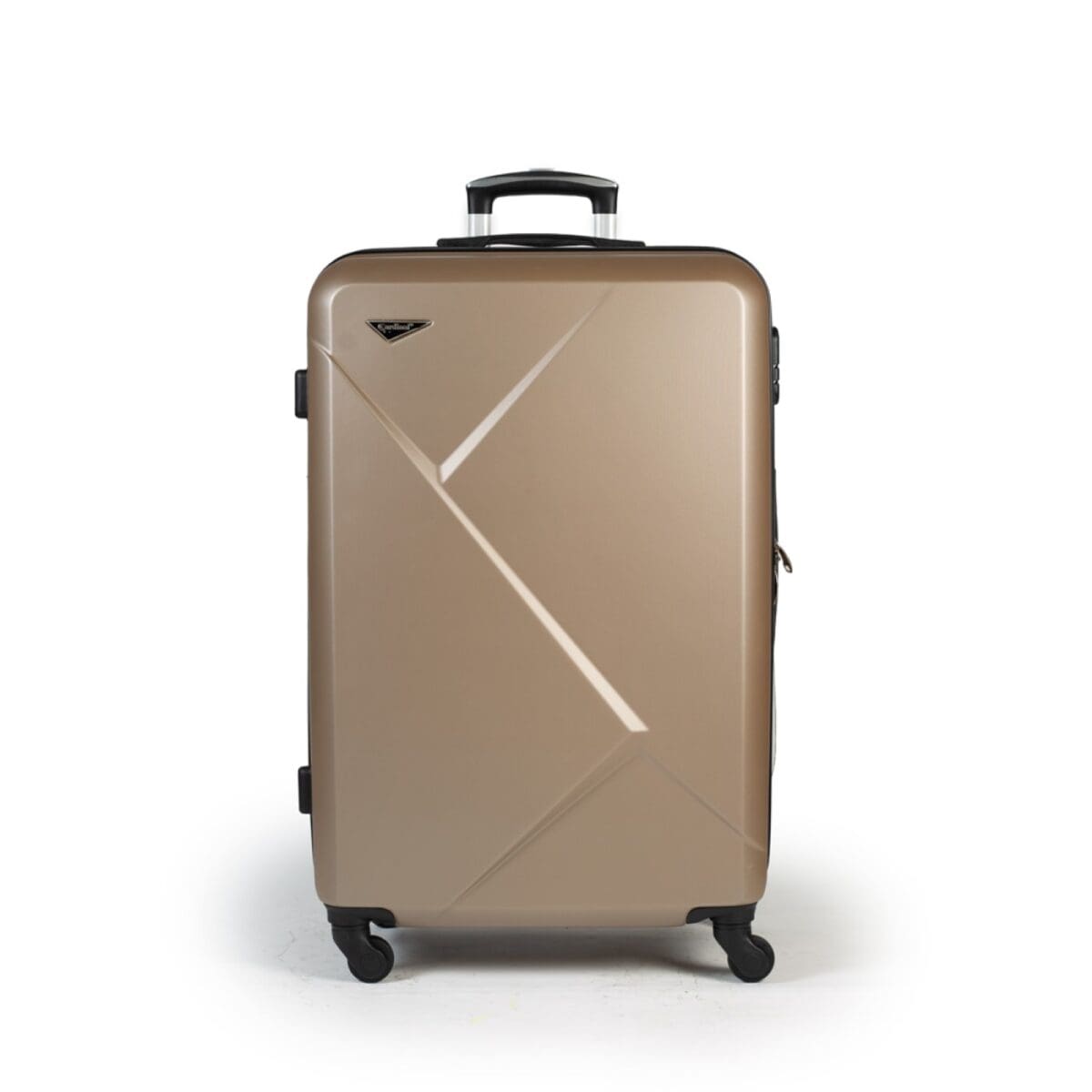 Βαλίτσα μεσαία με κλειδαριά , υλικό abs σε χρώμα σαμπανί .