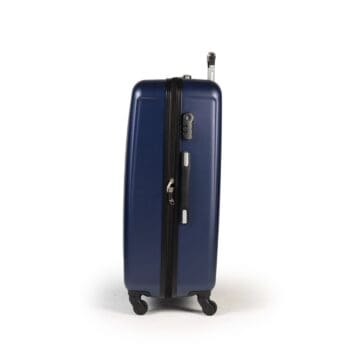 αριστερή πλευρά βαλίτσας με κλειδαριά σε μπλε χρώμα