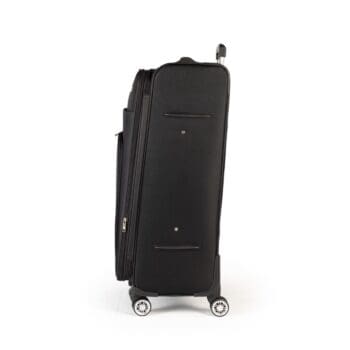 Αριστερή πλευρά βαλίτσας υφασμάτινης σε μαύρο χρώμα