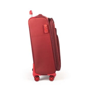 Δεξιά πλευρά βαλίτσας με κλειδαριά σε μπορντό χρώμα
