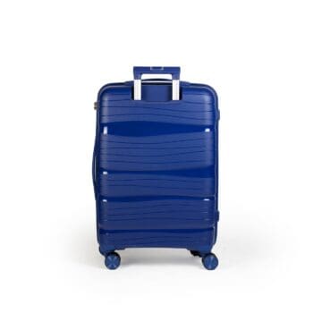 Πίσω πλευρά βαλίτσας σε μπλε χρώμα