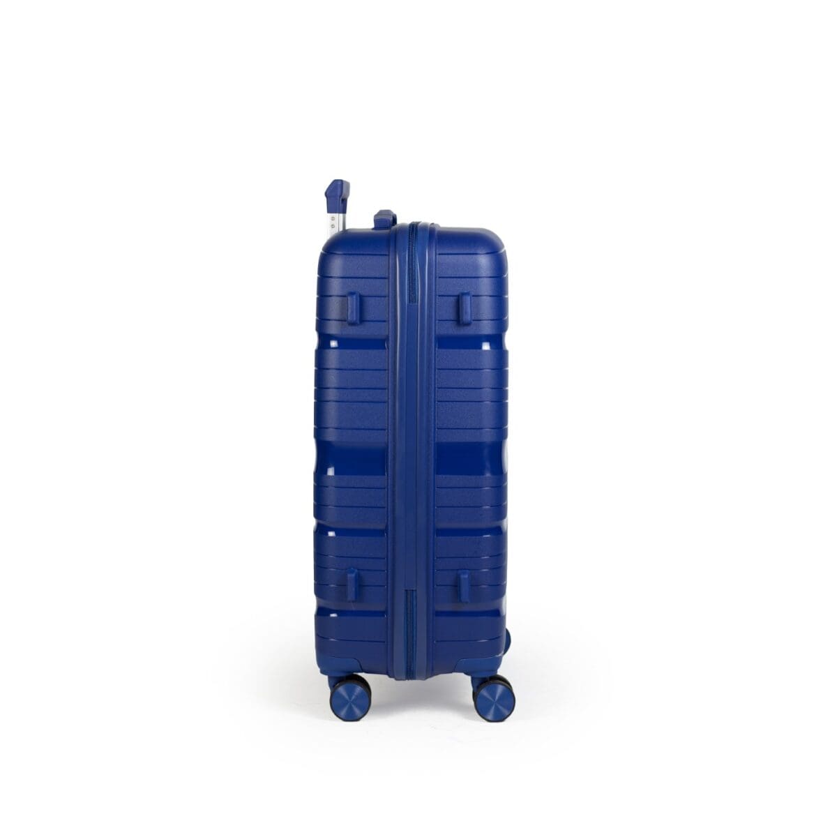 Δεξιά πλευρά βαλίτσας με πατόκουμπα σε μπλε χρώμα