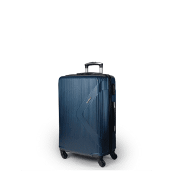 Βαλίτσα μεσαία με κλειδαριά , υλικό abs σε χρώμα σκούρο μπλε .