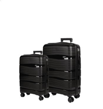 Βαλίτσες καμπίνας, μεσαία με κλειδαριά tsa, υλικό PP(άθραυστο) σε χρώμα μαύρο με διπλά ροδάκια .