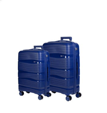 Βαλίτσες καμπίνας , μεσαία με κλειδαριά tsa, υλικό PP(άθραυστο) σε χρώμα μπλε με διπλά ροδάκια .