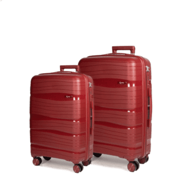 Βαλίτσα μεσαία , μεγάλη με κλειδαριά tsa, υλικό PP(άθραυστο) σε χρώμα μπορντό με διπλά ροδάκια .