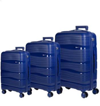 Βαλίτσες καμπίνας , μεσαία, μεγάλη με κλειδαριά tsa, υλικό PP(άθραυστο) σε χρώμα μπλε με διπλά ροδάκια .