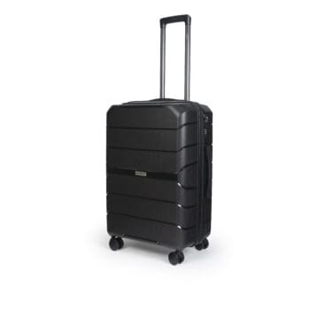Βαλίτσα μεσαία με tsa lock διπλά ροδάκια από πολυπροπυλένιο άθραυστο υλικό και επέκταση σε μαύρο χρώμα