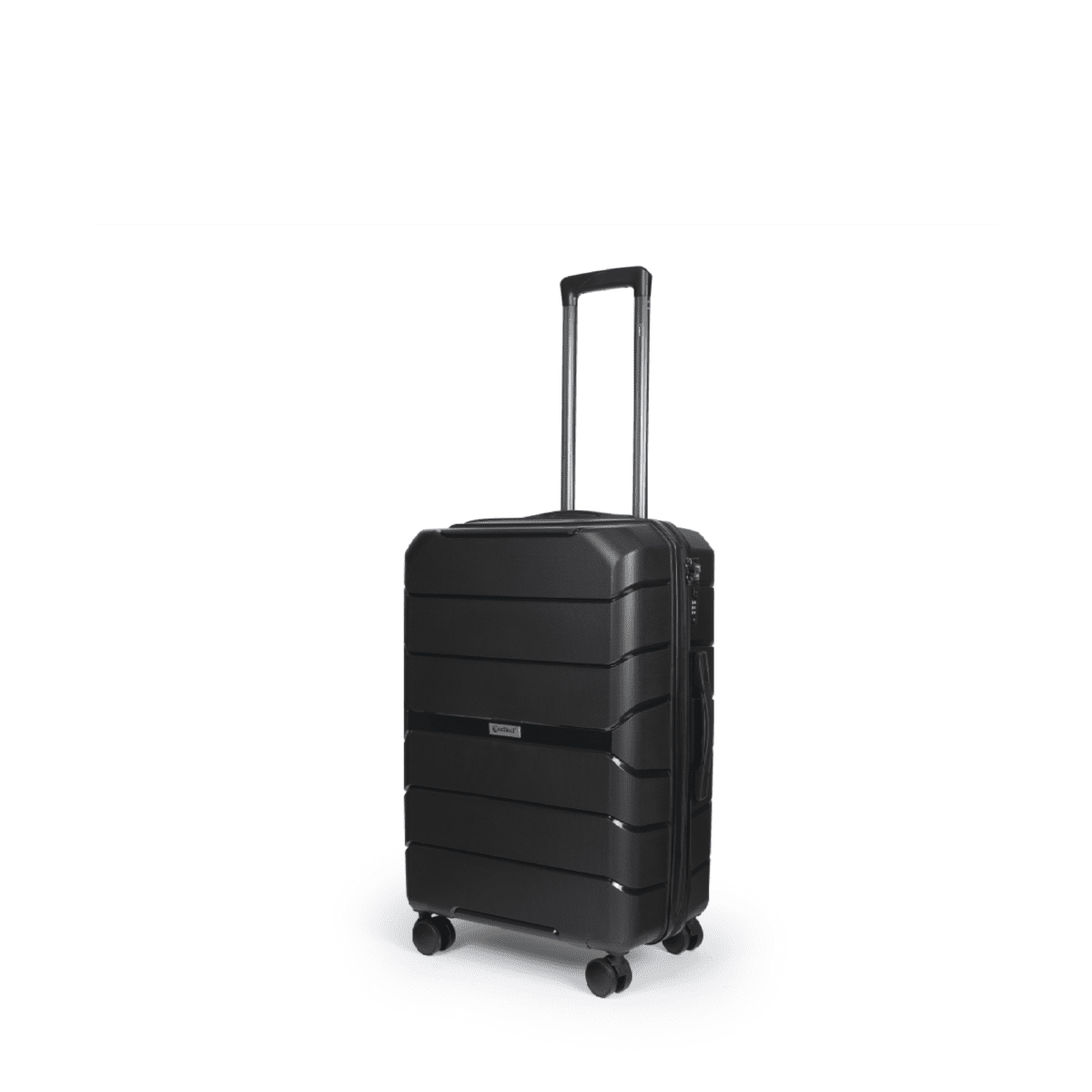 Βαλίτσα χειραποσκευή με tsa lock διπλά ροδάκια από πολυπροπυλένιο άθραυστο υλικό και επέκταση σε μαύρα χρώμα