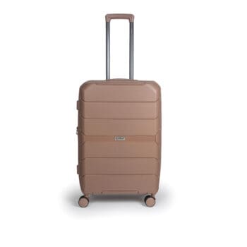 Βαλίτσα μεσαία με tsa lock διπλά ροδάκια από πολυπροπυλένιο άθραυστο υλικό και επέκταση σε ροζ χρώμα