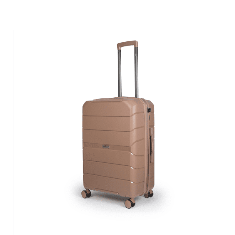 Βαλίτσα χειραποσκευή με tsa lock διπλά ροδάκια από πολυπροπυλένιο άθραυστο υλικό σε ροζ χρώμα