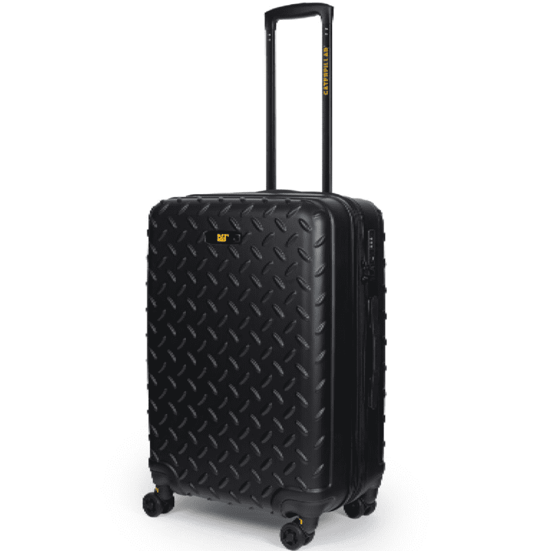 Βαλίτσα μεσαία με διπλά ροδάκια , tsa lock από abs υλικό σε μαύρο χρώμα , επεκτάσιμη .