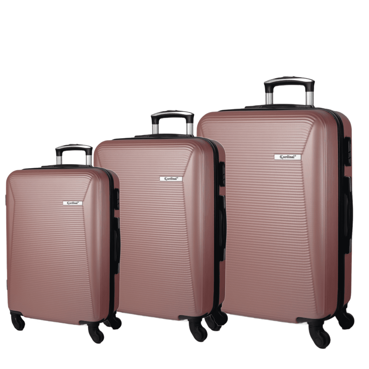 Βαλίτσες καμπίνας, μεσαία , μεγάλη με κλειδαριά , υλικό abs σε χρώμα ροζ .
