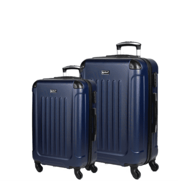 Βαλίτσες μεσαία , μεγάλη με κλειδαριά , υλικό abs σε χρώμα μπλε προστατευτικά στις γωνίες .