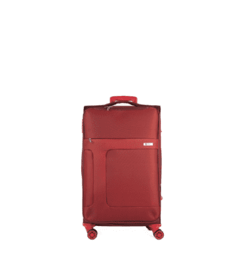 Βαλίτσα χειραποσκευή(καμπίνας) με διπλά ροδάκια , tsa lock από υφασμάτινο υλικό σε μπορντό χρώμα , επεκτάσιμες .