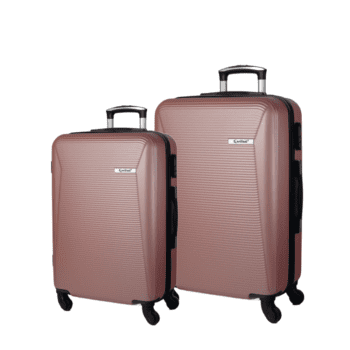 Βαλίτσες μεσαία , μεγάλη με κλειδαριά , υλικό abs σε χρώμα ροζ .