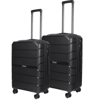 Βαλίτσες μεσαία , μεγάλη με tsa lock διπλά ροδάκια από πολυπροπυλένιο άθραυστο υλικό και επέκταση σε μαύρο χρώμα